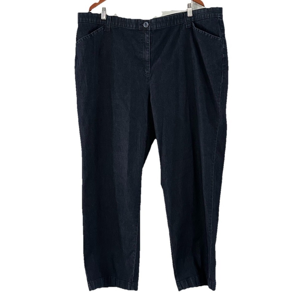 L L Bean Classic Fit Mid Rise Straight Leg Jeans Womens Sz 24 Reg Dark Blue Wash